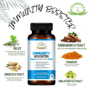 Qasmi Organics Natural Immunity Booster Capsules with Green Amla Powder, Giloy Powder, Mint leaves Powder – 60 Veg Capsules