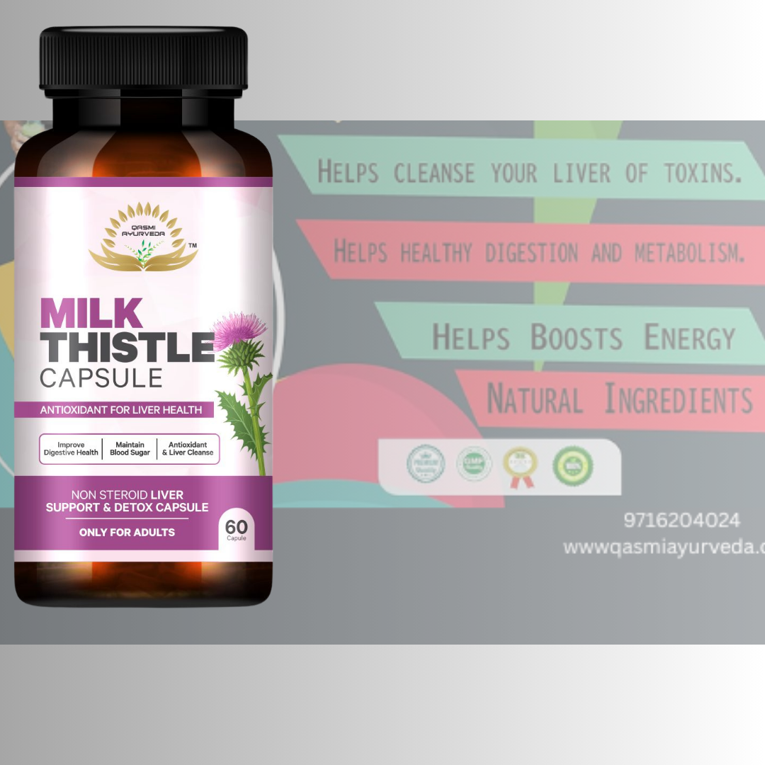 Milk Thistle Extract Silymarin 500mg/Serve – 60 Vegetarian Capsules Qasmi Ayurveda - Image 5