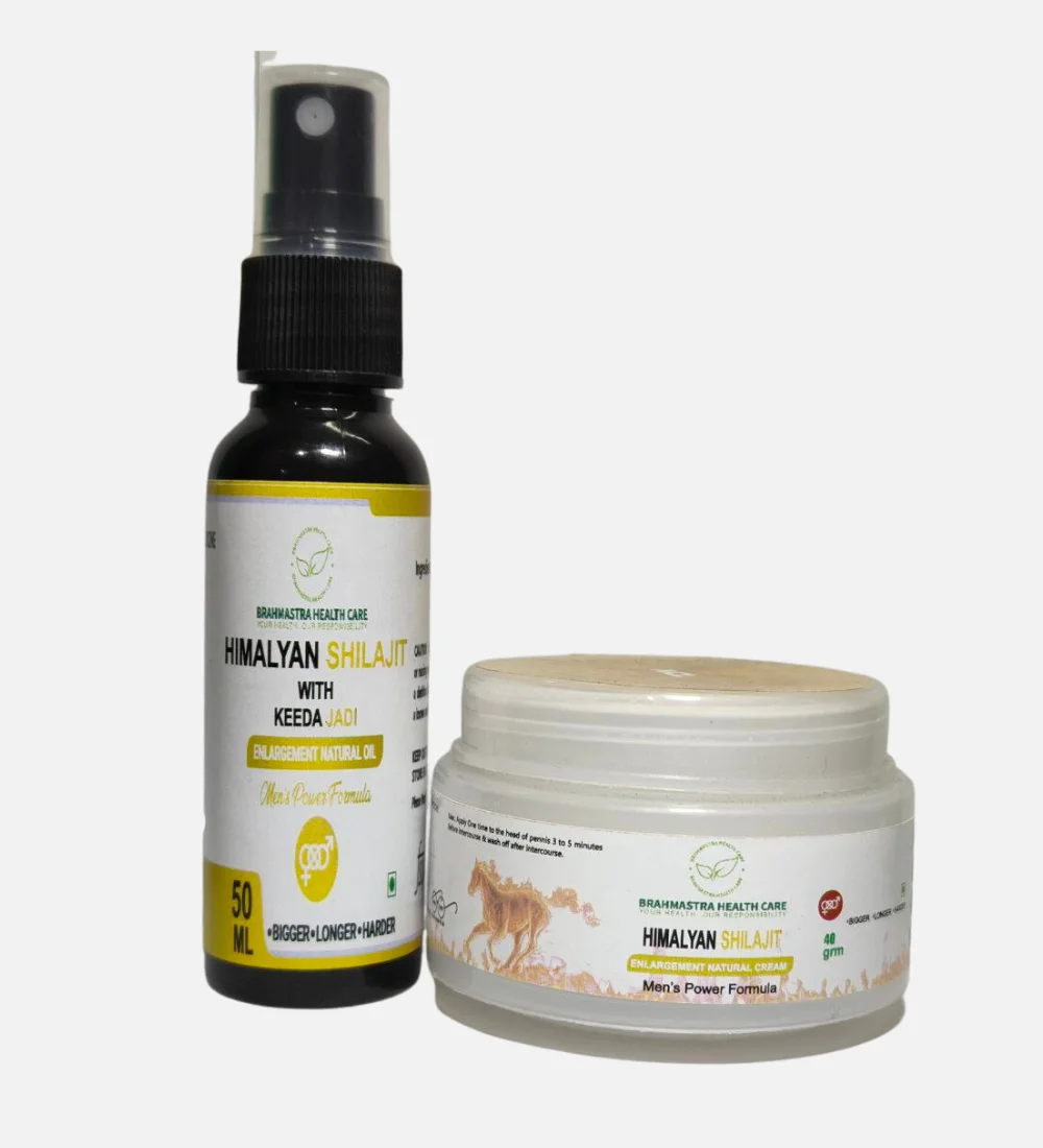 Brahmastra Health Care Combo Package Of Himalayan Shilajit With Keeda Jadi Enlargement Oil + Himalayan Shilajit With Keeda Jadi Enlargement Cream