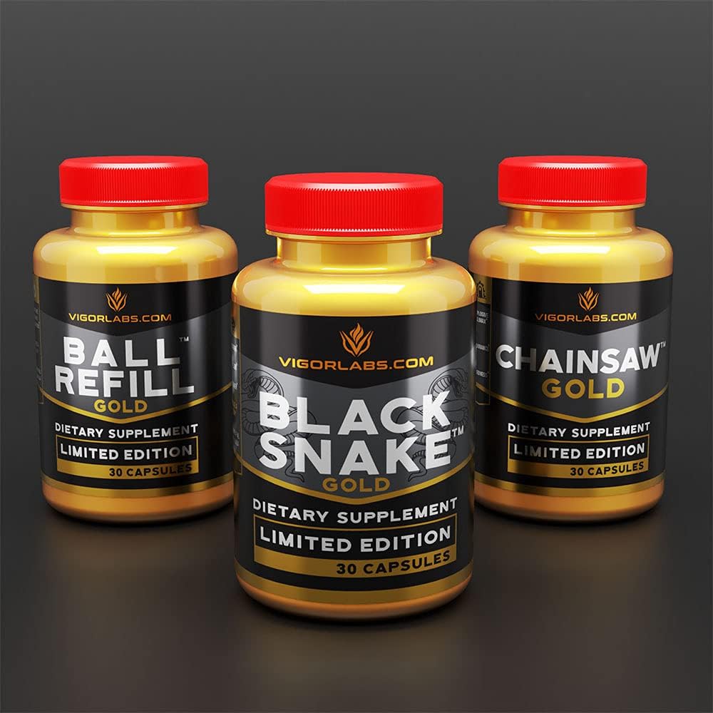 Vigor Labs' Gold Stack, Limited Edition. Triple Stack with 3 Products in One Pack. Boosts Firmness, Volume and Stamina (30 Capsules Per Bottle) - Image 8