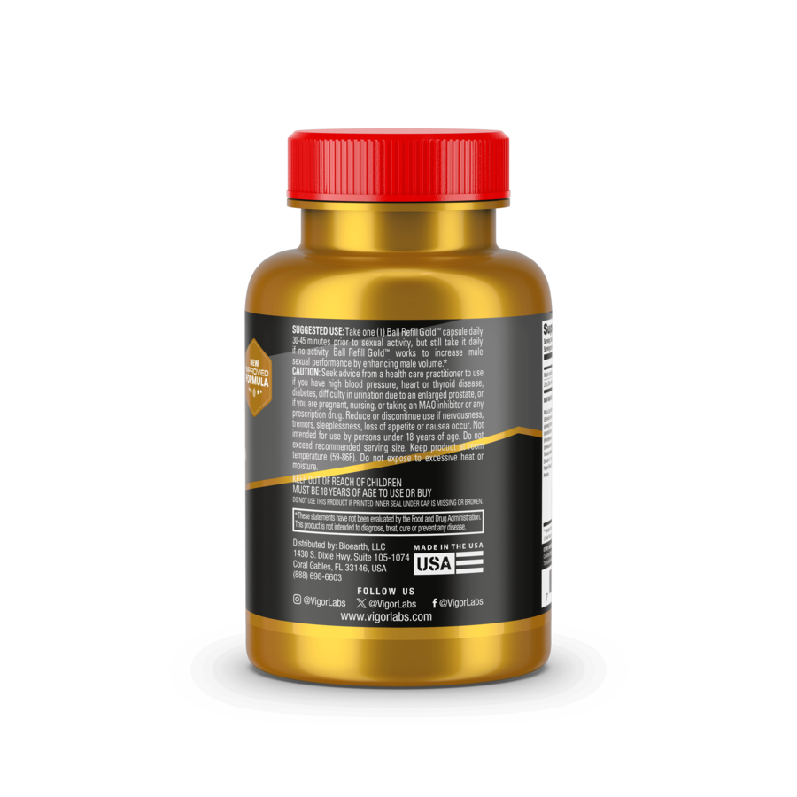 Ball Refill Gold by Vigor Labs. Enhancing Supplement for Men, Volume Increaser for Men - Image 4