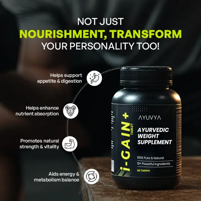 Ayuvya i-Gain+ Weight Gainer | 100% Ayurvedic ( Pack Of 3 )